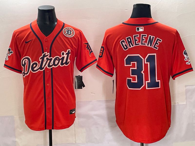 Men 2025 Detroit Tigers #31 Greene Orange Nike MLB Jersey style 7186